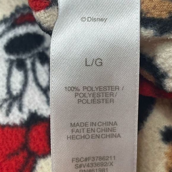 Disney Minnie Mouse Fleece Red Tan & Black Pajama Pants  Size Large - Picture 3 of 7